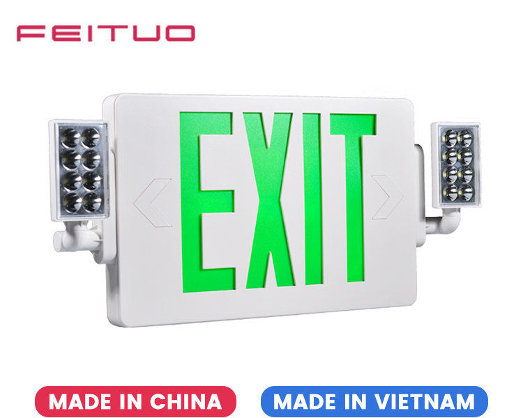 JLECD2GW-Green أضواء مخرج حريق الطوارئ برؤوس LED